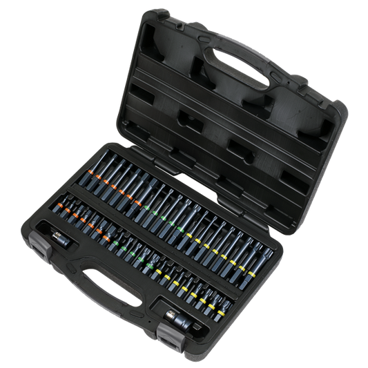 Sealey AK21901 3/8" & 1/2" Square Drive Impact Torx-Star/Hex/Spline Bit Set - 42 Piece