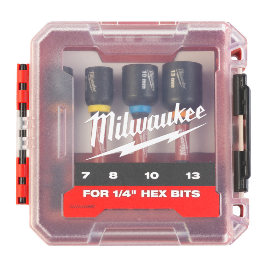 Milwaukee 4932492445 Magnetic Shockwave Impact Duty Nut Driver Set - 4 Piece