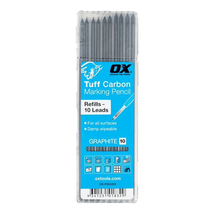 Ox Tools OX-P503203 Tuff Carbon Pencil Graphite Lead (10 Pack)