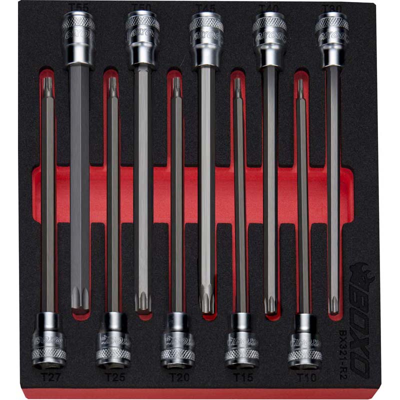 Boxo BX321-R2 3/8" Long Torx Bit Socket Set - 10 Piece