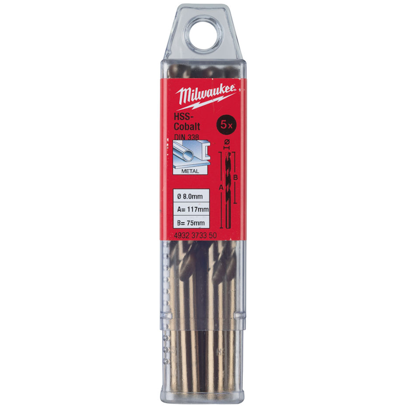 Milwaukee 13.0mm Red Cobalt HSS-G (DIN338) Metal Drill Bit Pack