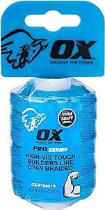 Ox Tools OX-P104210 Pro Tough Nylon Braided Builders Line Cyan - 105m/350ft