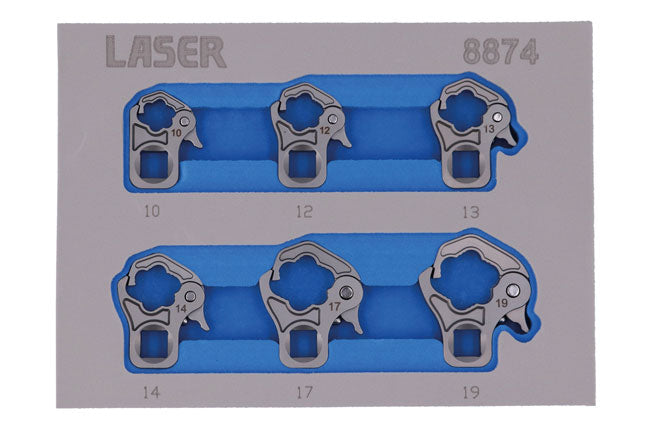 Laser 8874 3/8" Drive Ratchet Flare Nut Wrench Set - 10 - 19mm