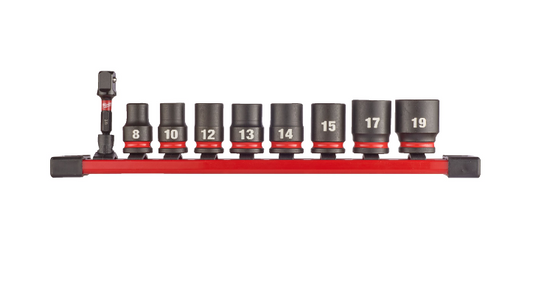 Milwaukee 4932480454 3/8" Impact Socket Set 8-19mm 9pc