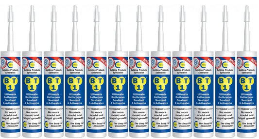 BT1 Bathroom Sealant & Adhesive White 290ml (Box of 12)