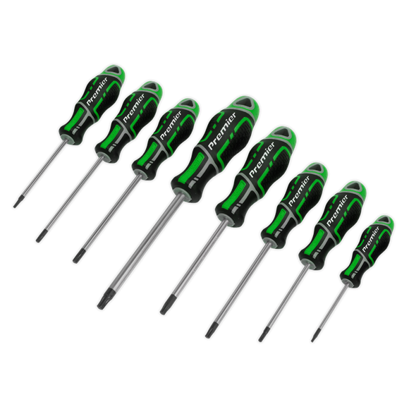 Sealey AK4323HV Hi-Vis Green Security Torx-Star Screwdriver Set - 8 Piece