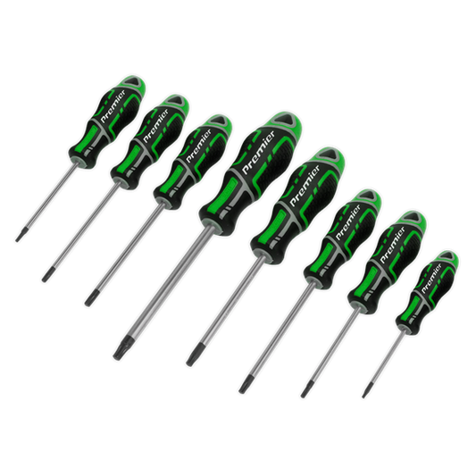Sealey AK4323HV Hi-Vis Green Security Torx-Star Screwdriver Set - 8 Piece