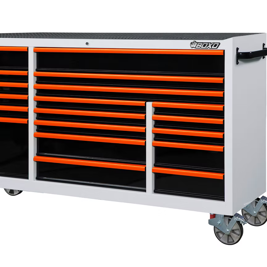 BOXO 72" 19 Drawer Triple Bank Roll Cabinet with Drawer Trims - KIT-TB7219A