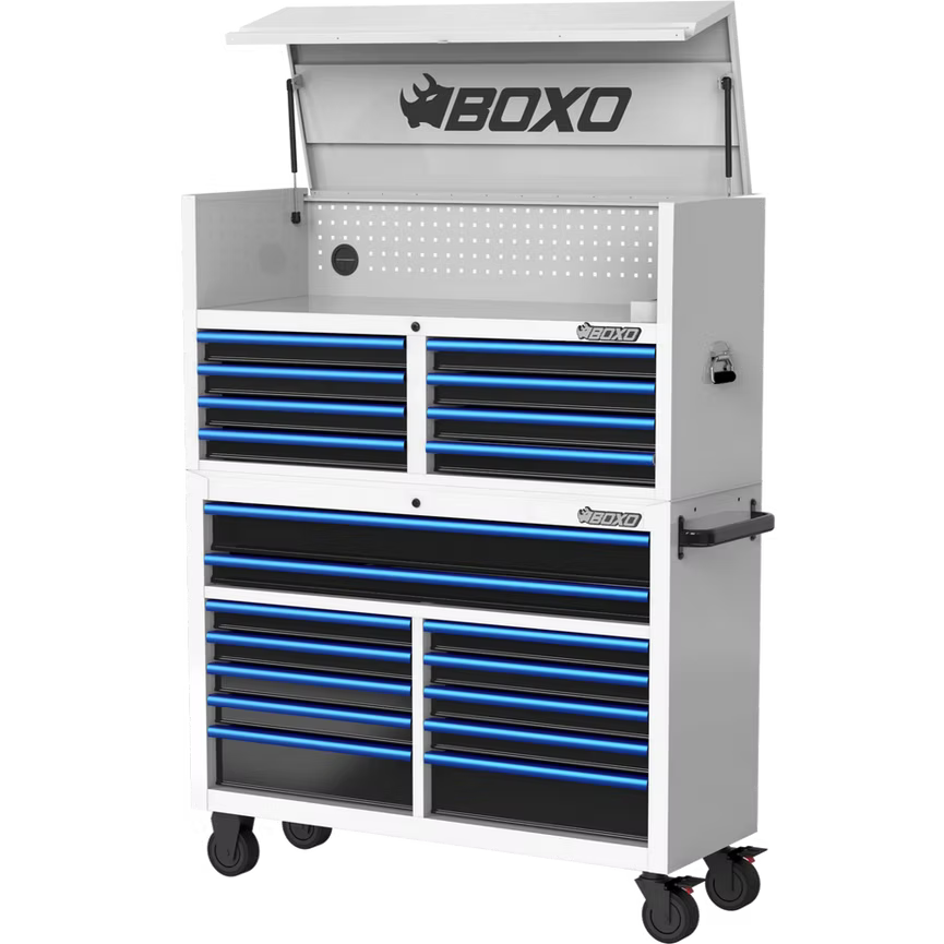 BOXO 53" 20-Drawer Toolbox Stack with Drawer Trims - KIT-TB5320