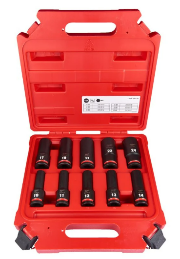 Milwaukee 1/2? Impact Duty Socket Set Deep New for 2022 (10 Piece) (4932480457)