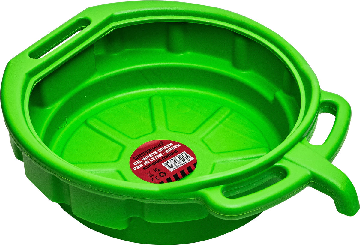 POWERHAND 16L Oil Waste Drain Pan Green