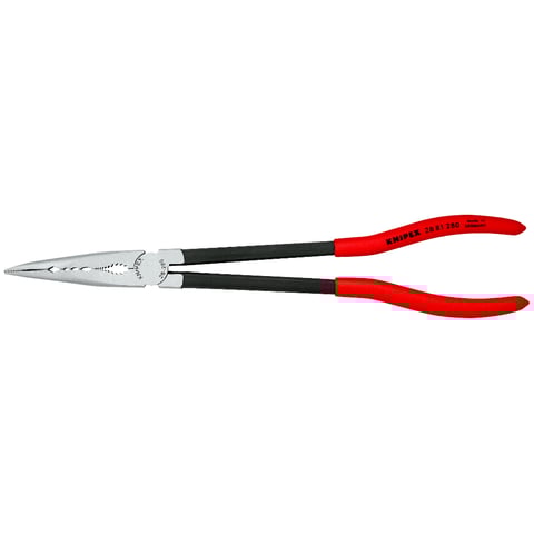 Knipex 28 81 280 Angled Long Reach Need Nose Pliers With Transverse Profiles - 280mm