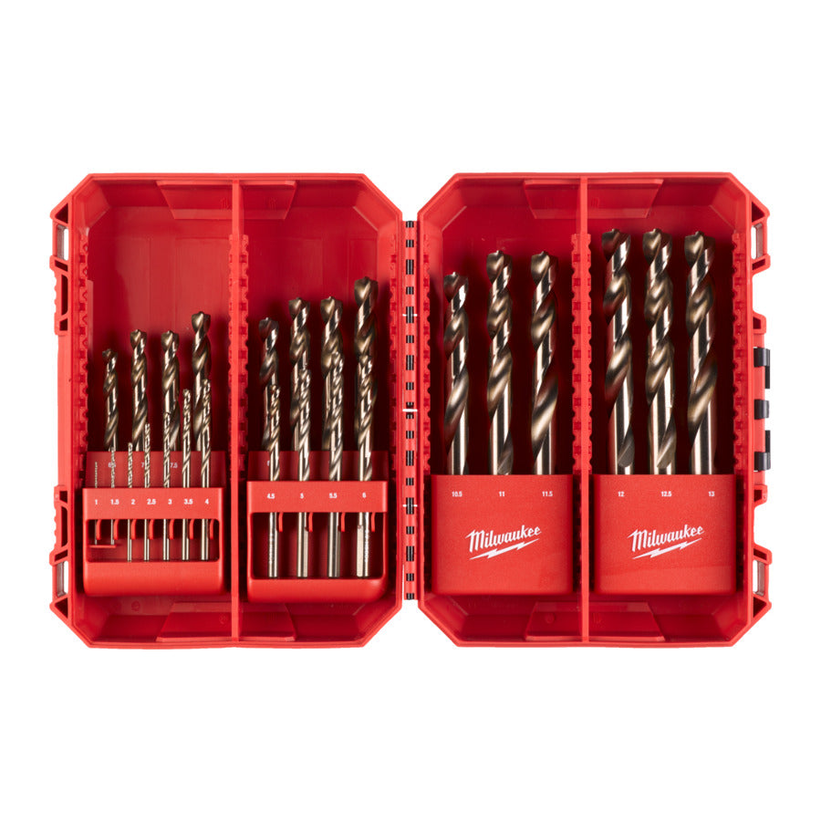Milwaukee 4932493868 RED COBALT - HSS-Ground - DIN 338 Cobalt metal drill bits 25 Piece