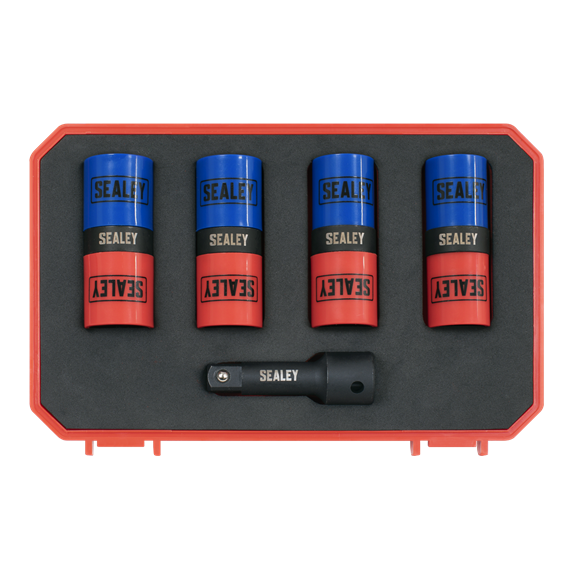 Sealey
Double Ended Alloy Wheel Impact Socket Set 1/2"Sq Drive 5pc