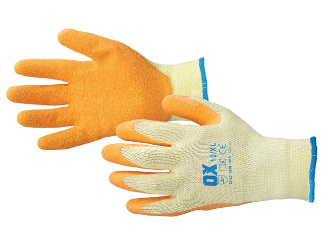 Ox Tools OX-S241610 Latex Grip Gloves - Size 10 (XL)
