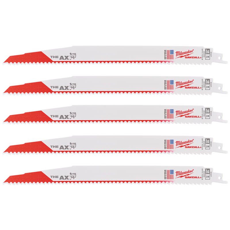 Milwaukee 300mm x 5tpi Wood With Nails AX Demolition Sawzall Blades