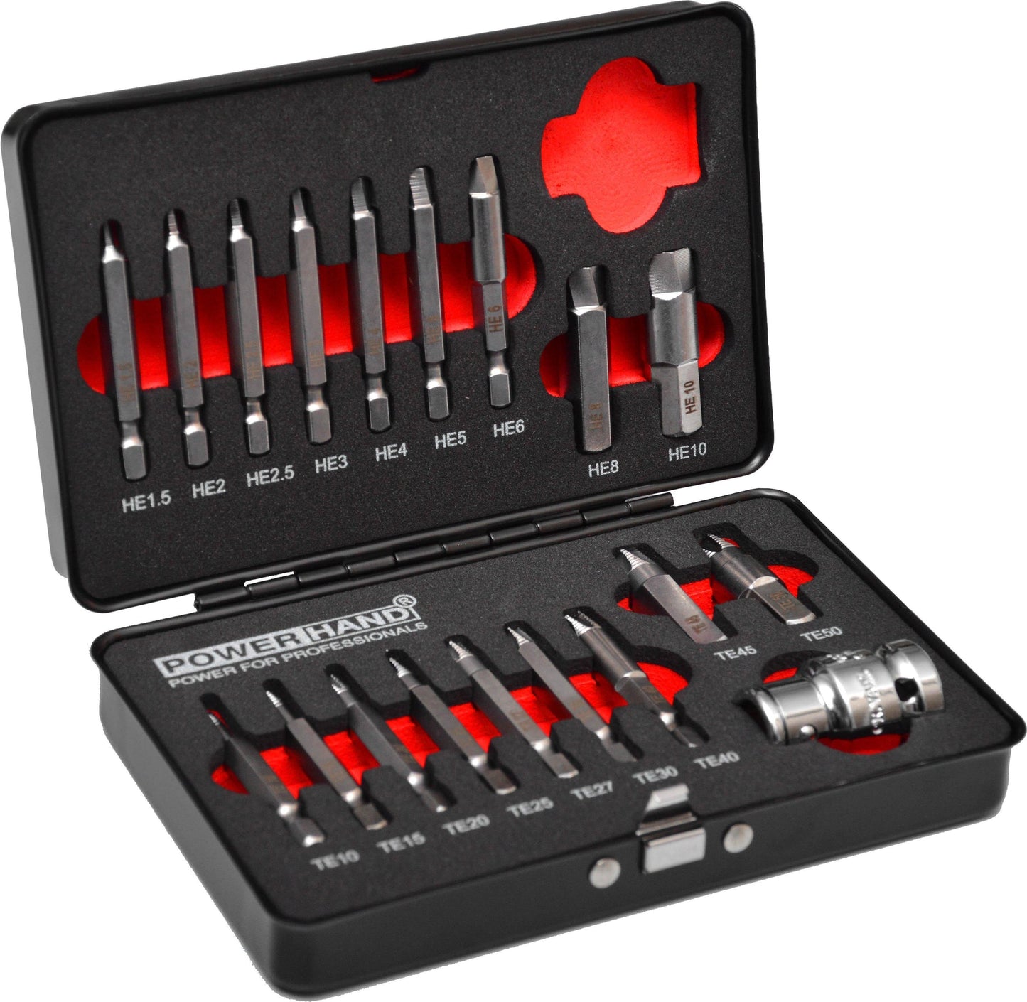 Powerhand SIN-403.0150 Rounded Hex/Torx Removal Set - 19 Piece