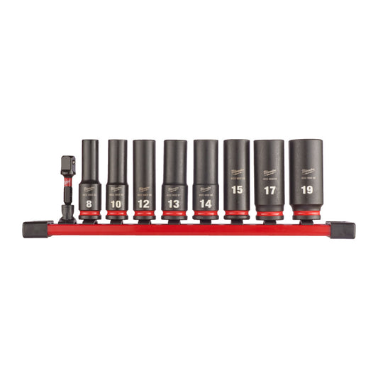Milwaukee 4932480455 3/8" Drive Deep Impact Socket Set - 9 Piece