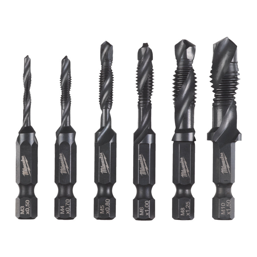 Milwaukee 4932498267 1/4" Hex HSS G Combi Drill Tap Set - 6 Piece