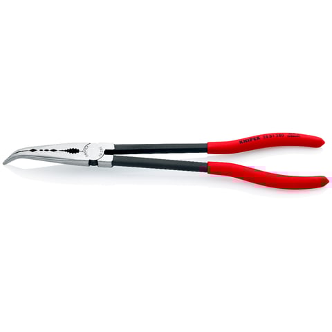 Knipex 28 81 280 Angled Long Reach Need Nose Pliers With Transverse Profiles - 280mm