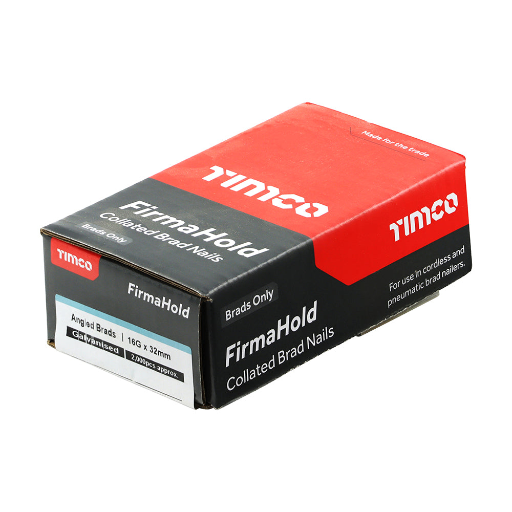 Timco ABG1632 FirmaHold Collated Brad Nails - 16 Gauge - Angled - Galvanised