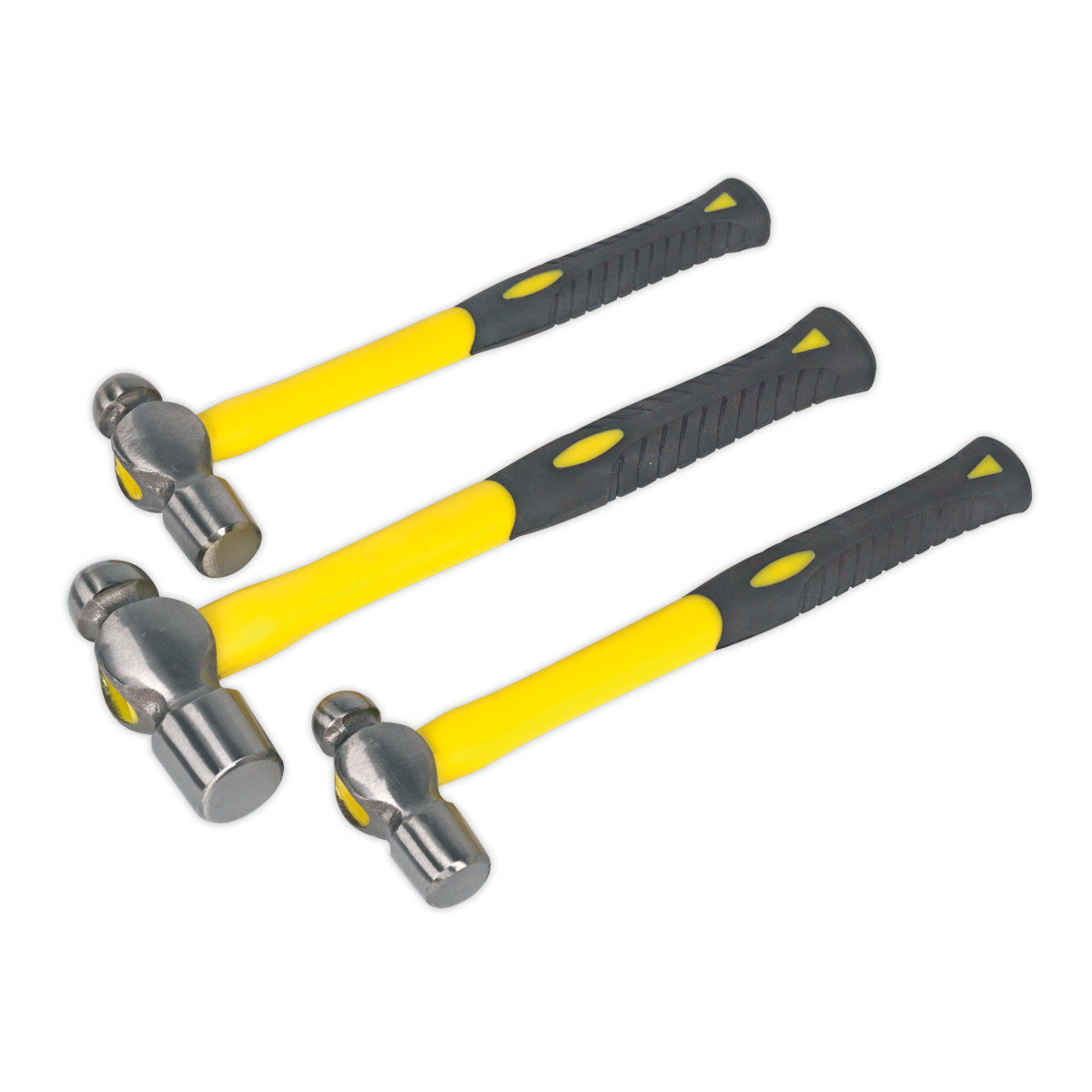 Sealey Premier Ball Pein Hammer Set with Fibreglass Shafts 3pc