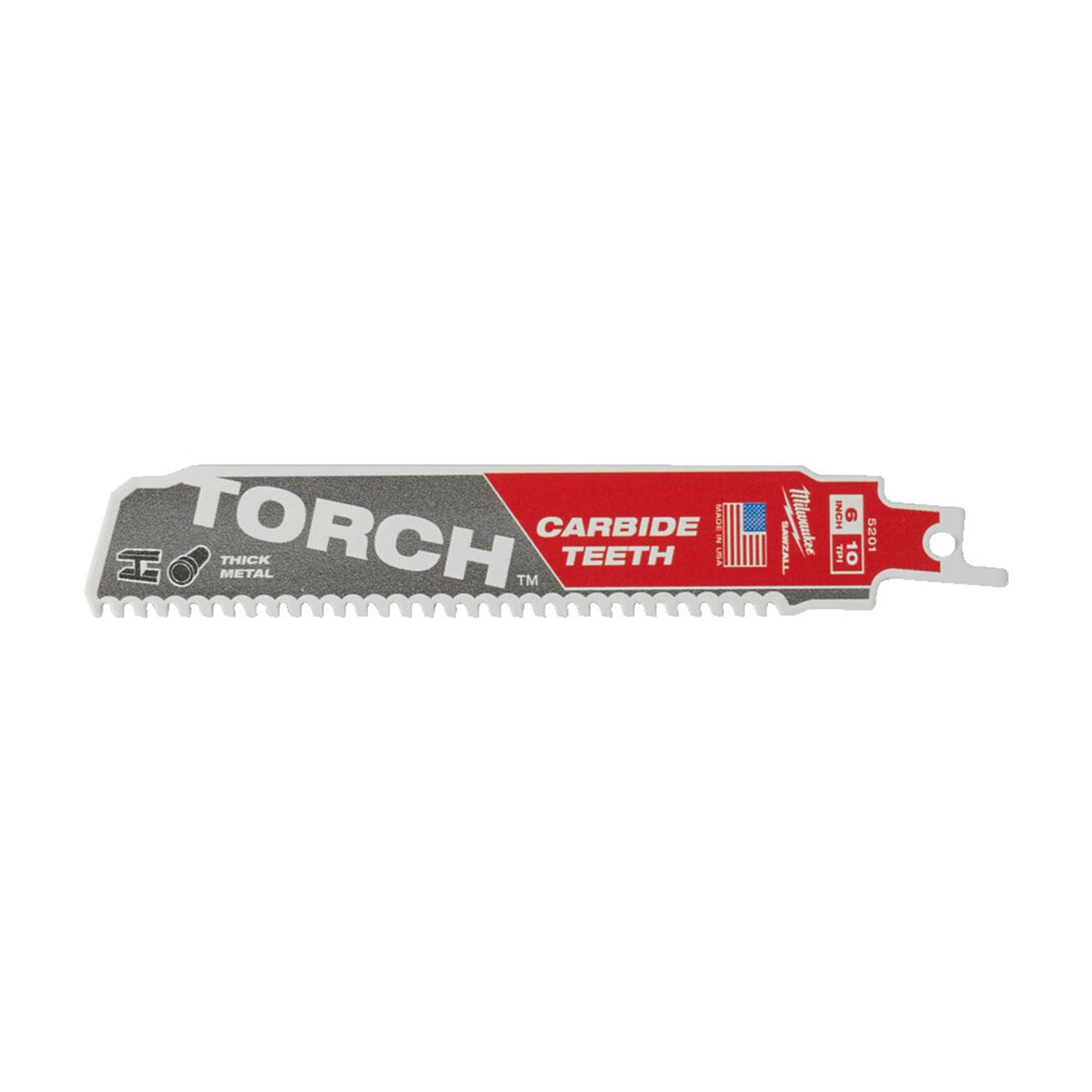 Milwaukee 48005551 5 Pack Heavy Duty Torch Carbide Sawzall Blade - 150mm x 10TPI