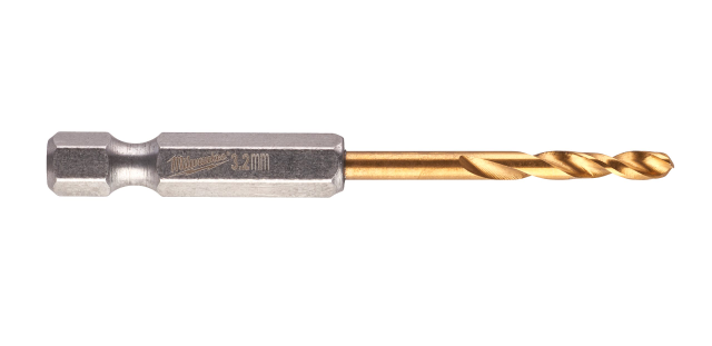 Milwaukee 48894706 Red Hex Shockwave HSS-TIN Metal Drill Bit 3.2mm