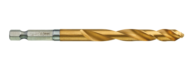 Milwaukee 48894719 Shockwave HSS-Tin Metal Drill Bit 8mm - 1 Piece