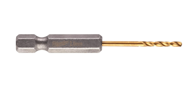 Milwaukee Red Hex Shockwave HSS-TIN Metal Drill Bit 2mm (48894703)