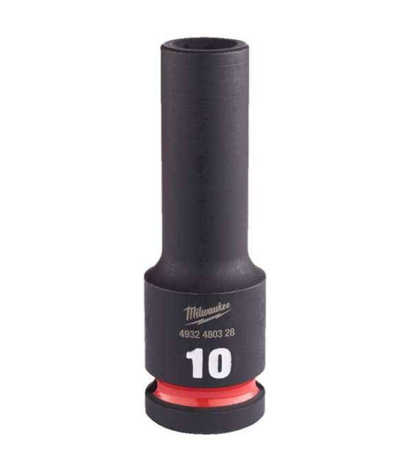 Milwaukee 10mm Shockwave Impact Duty 1/2" Drive Impact Socket Deep