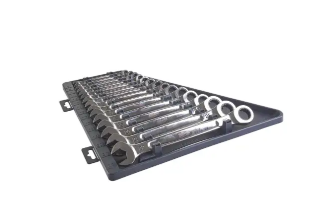 Milwaukee Maxbite Ratchet Combination Spanner Set - 15 Piece