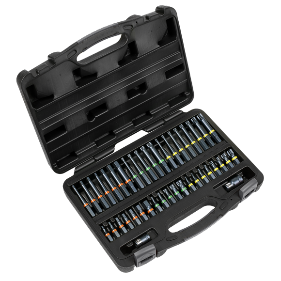 Sealey AK21901 3/8" & 1/2" Square Drive Impact Torx-Star/Hex/Spline Bit Set - 42 Piece