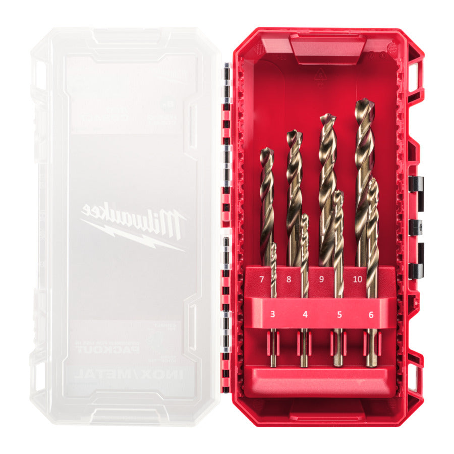 Milwaukee 4932499256 HSS Ground Metal Cobalt Metal Drill Bits With Packout Compatible Case - 8 Piece