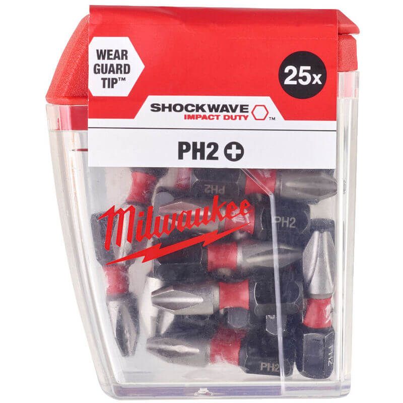 Milwaukee 4932472037 Shockwave Impact Duty Bit Set PH2 25mm - 25 Piece