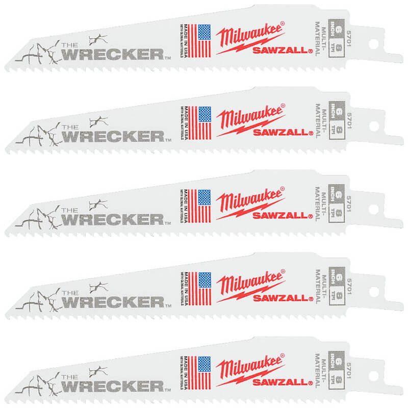 Milwaukee 150mm x 7/11tpi Multi Material WRECKER Demolition Sawzall Blades