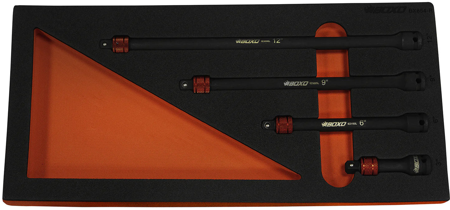 BOXO 4Pc 3/8" Impact Extension Set With Quick Release
