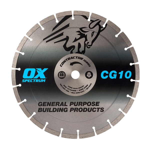 Ox Tools CG10-300/20 General Purpose Contractor Diamond Blade - 10 x 300 x 20mm