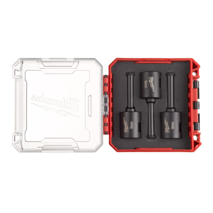 Milwaukee 4932500546 3pc M14 Diamond Max 8.0mm Tile Drill Bit Set