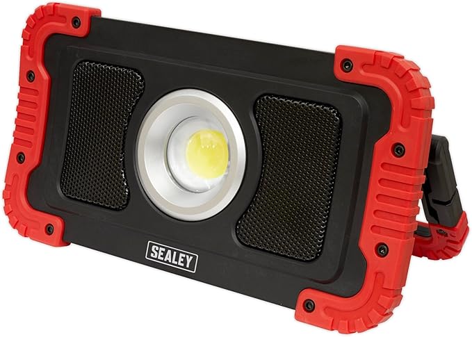 Sealey Rechargeable Wireless Speaker Work Light 20W COB LED & Power Bank