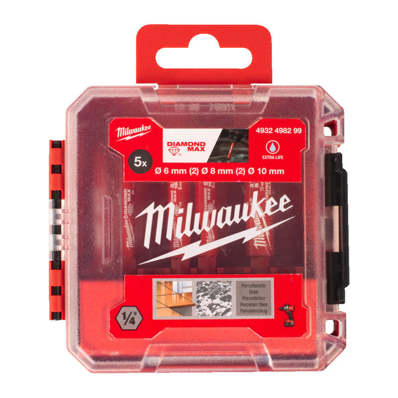 Milwaukee 4932498299 5pc Diamond Max Drill Bit Set