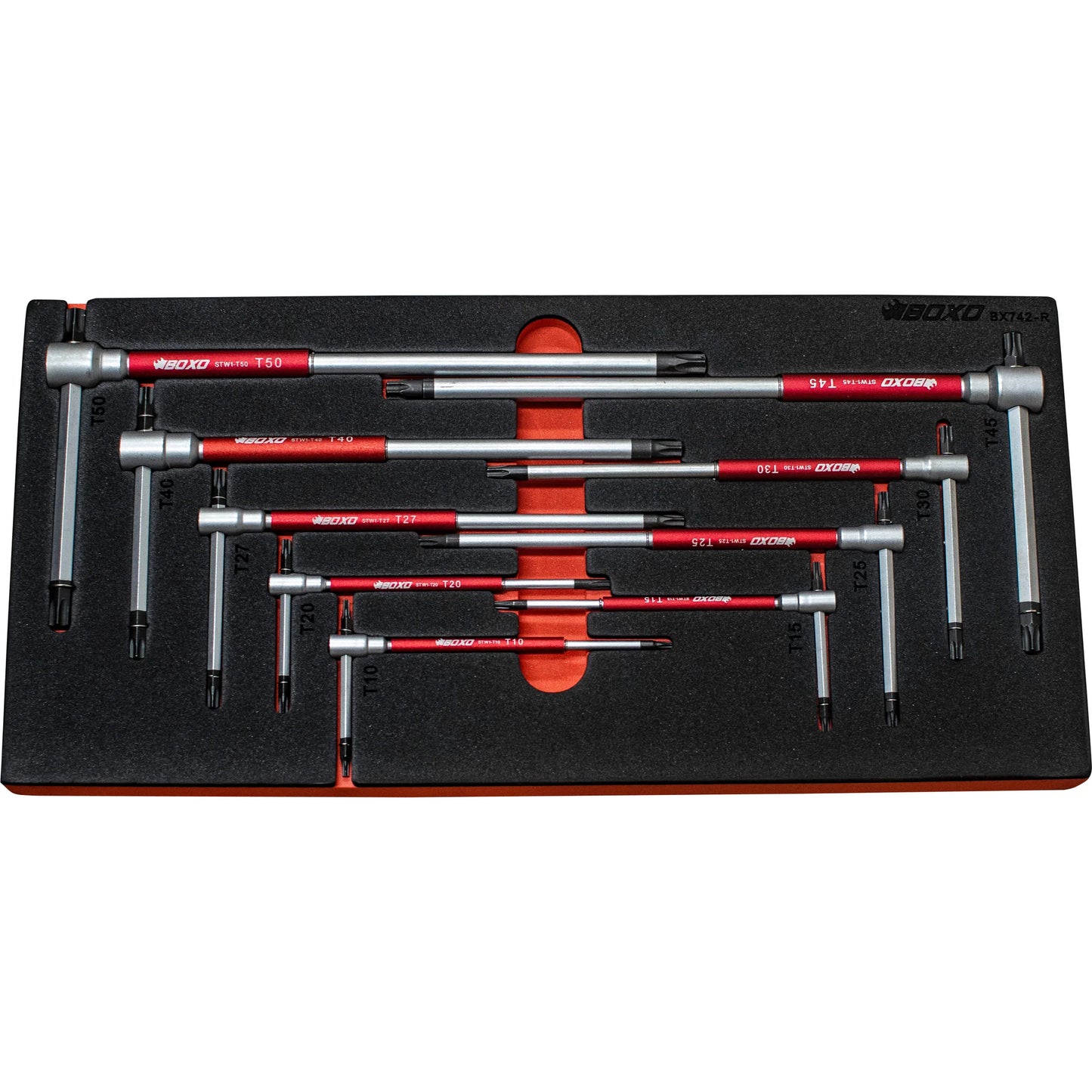 Boxo BX021-R Torx T Handle Set In EVA Foam - 9 Piece