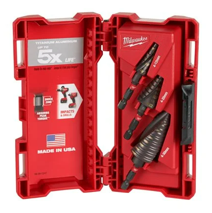 Milwaukee 48899266 Shockwave Impact Duty Step Drill Set - 3 Piece