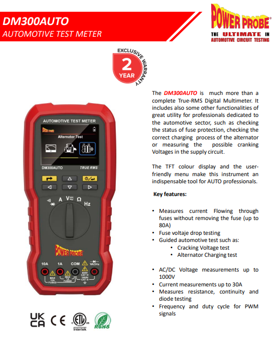 Power Probe DM300AUTO Digital Multimeter