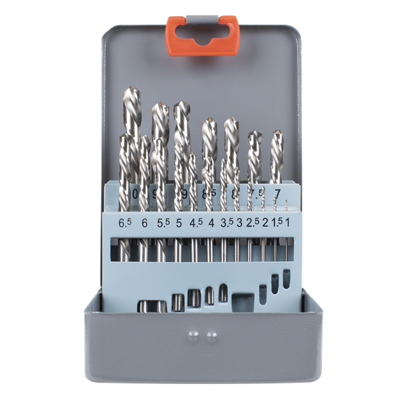 Sealey AK8190 Left Hand Spiral Drill Bit Set - 19 Piece
