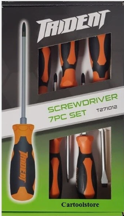 Trident Torque Pro 7Pc Screwdriver Orange Pozi Slot & PH