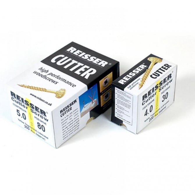 Reisser 8221S220500804 Cutter Pozi Yellow Wood Screw 5 x 80 mm - Craft Pack - Box of 200