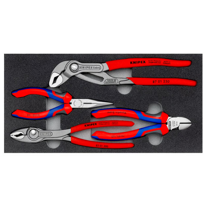 Knipex 00 20 01 V25 4 Piece “Basic II” Plier Set In Foam Tray