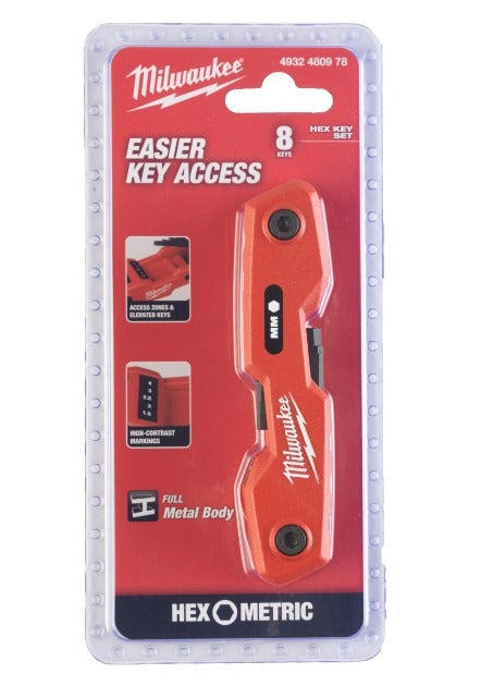 Milwaukee 4932480978 Metric Folding Hex Key Set - 8 Piece