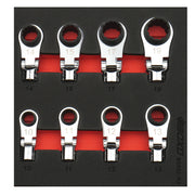 BOXO 8Pc 3/8" Flex-Head Reversible Deep Box Ratcheting Wrench Heads
